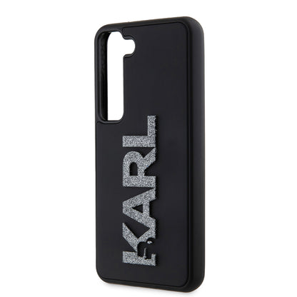 Husa pentru Samsung Galaxy S23 S911, Karl Lagerfeld, 3D Rubber Glitter Logo, Neagra
