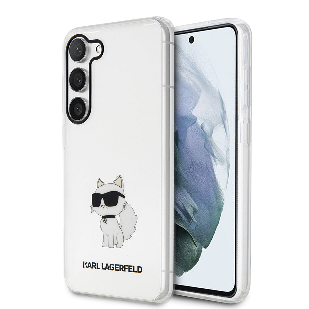 Husa pentru Samsung Galaxy S23 S911, Karl Lagerfeld, Ikonik Choupette, Transparenta