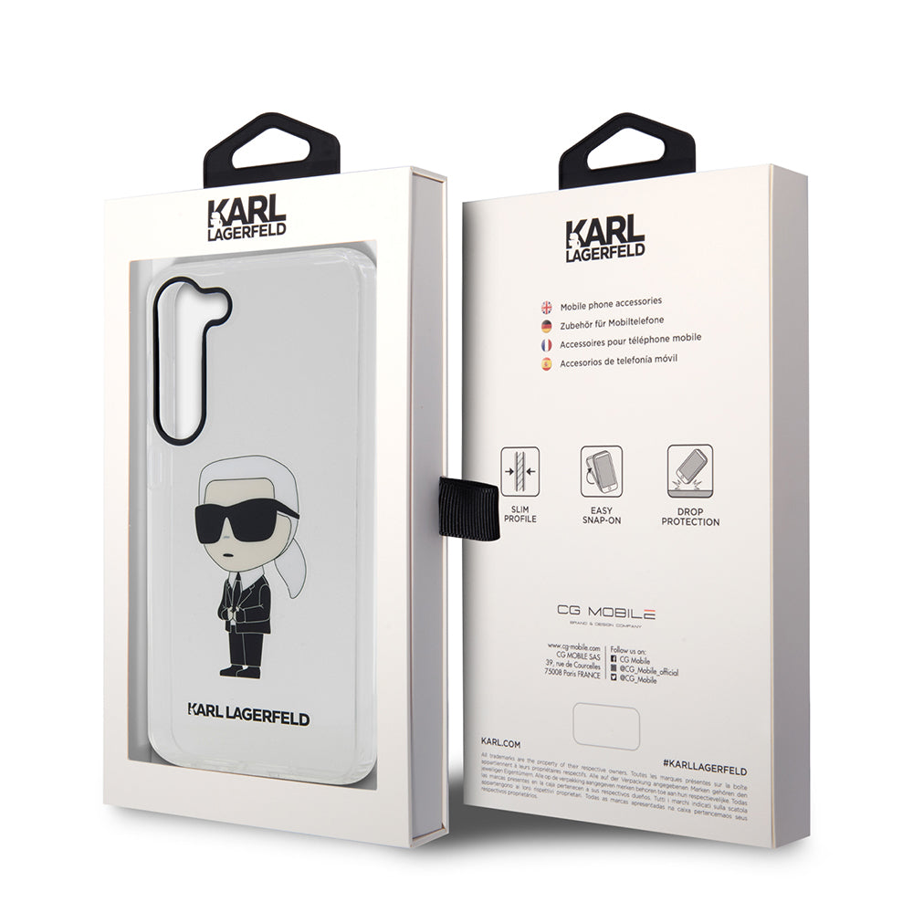 Husa pentru Samsung Galaxy S23 S911, Karl Lagerfeld, Ikonik Karl, Transparenta