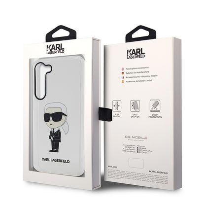Husa pentru Samsung Galaxy S23 S911, Karl Lagerfeld, Ikonik Karl, Transparenta