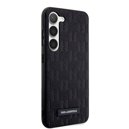 Husa pentru Samsung Galaxy S23 S911, Karl Lagerfeld, Saffiano Monogram Metal Logo, Neagra