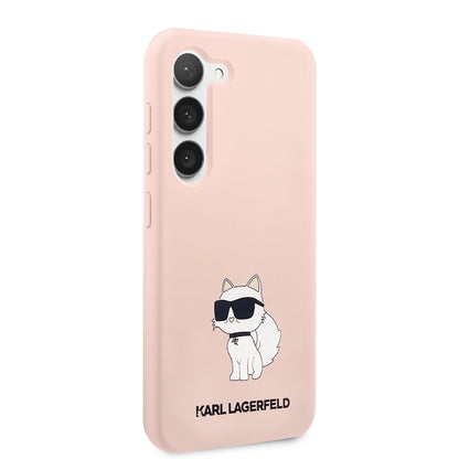 Husa pentru Samsung Galaxy S23 S911, Karl Lagerfeld, Silicone Choupette, Roz