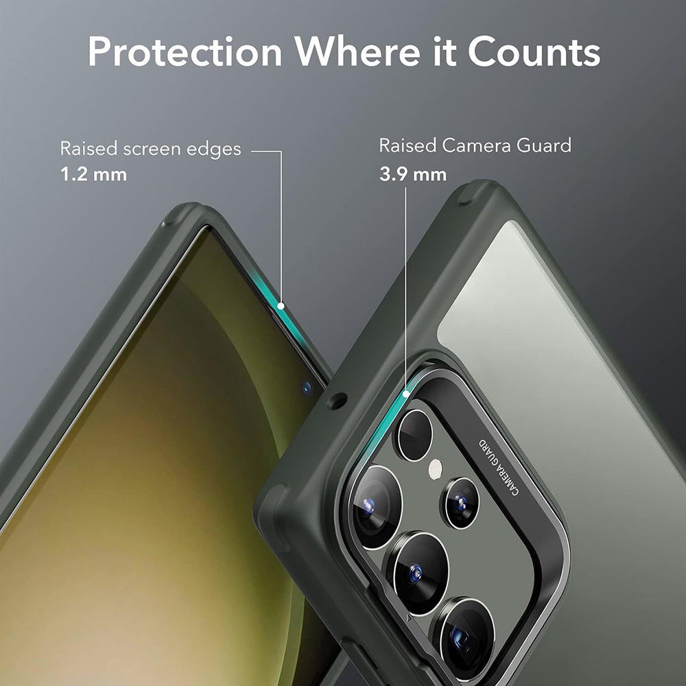 Husa pentru Samsung Galaxy S23 Ultra S918, ESR, Classic Kickstand, Verde Transparenta