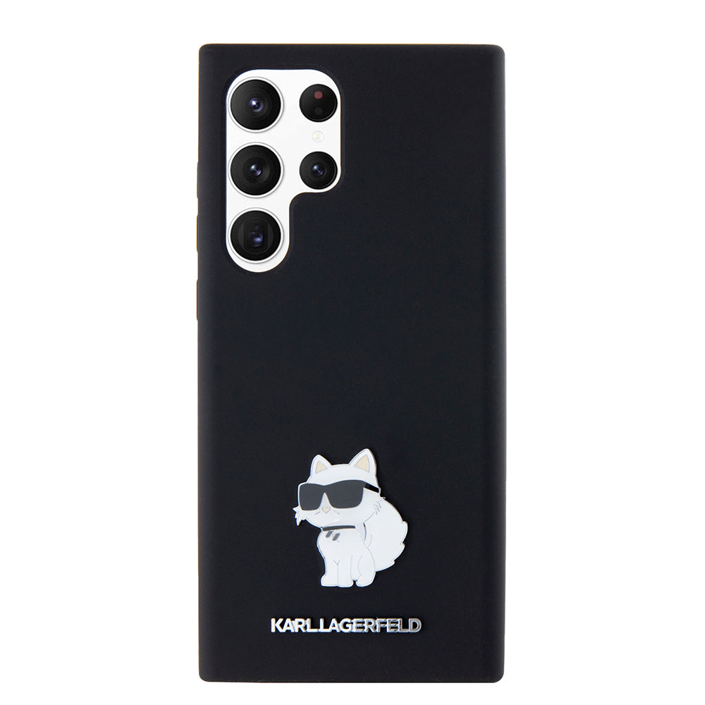 Husa pentru Samsung Galaxy S23 Ultra S918, Karl Lagerfeld, Silicone Choupette, Neagra