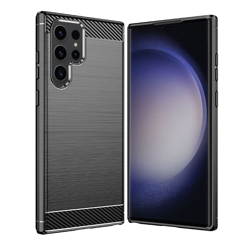 Husa pentru Samsung Galaxy S23 Ultra S918, Techsuit, Carbon, Neagra
