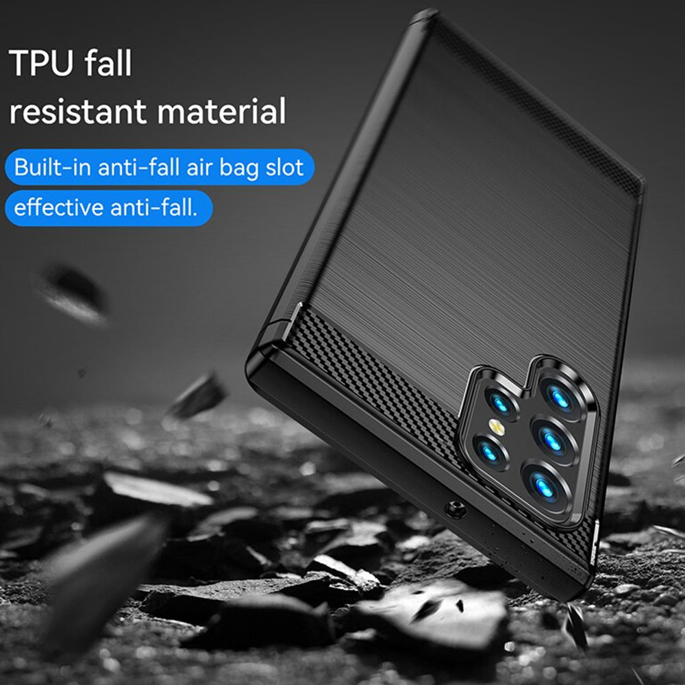 Husa pentru Samsung Galaxy S23 Ultra S918, Techsuit, Carbon, Neagra