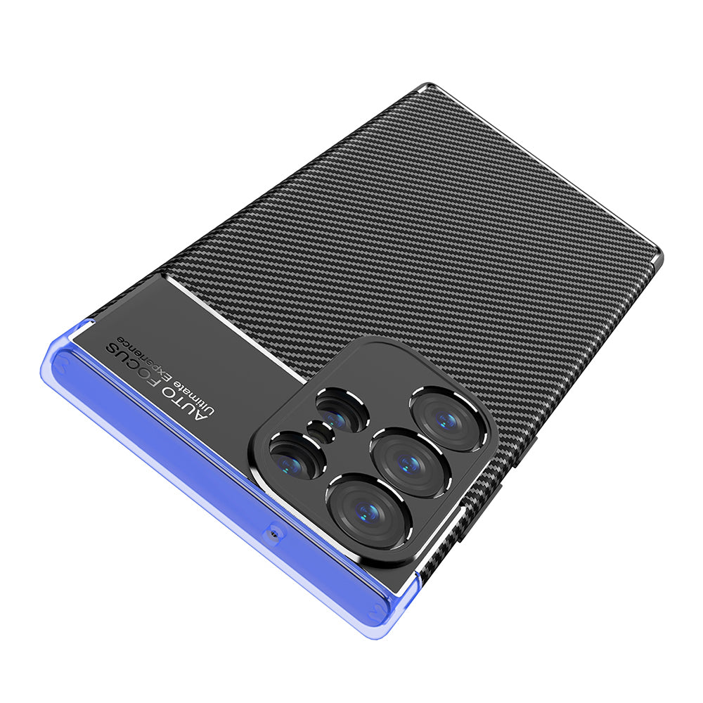 Husa pentru Samsung Galaxy S23 Ultra S918, Techsuit, CarbonFiber, Neagra