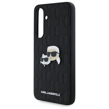 Husa pentru Samsung Galaxy S24 FE S721, Karl Lagerfeld, Monogram Karl & Choupette's Heads, Neagra