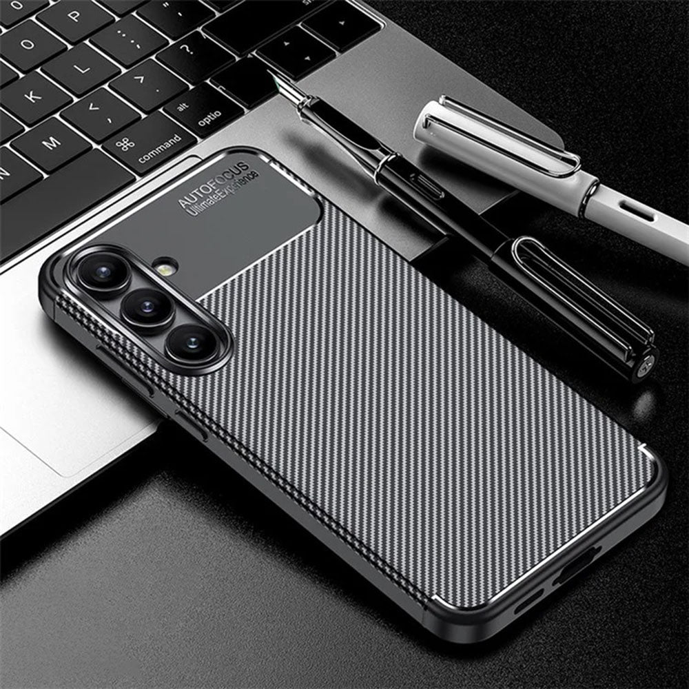 Husa pentru Samsung Galaxy S24 FE S721, Techsuit, CarbonFiber, Neagra