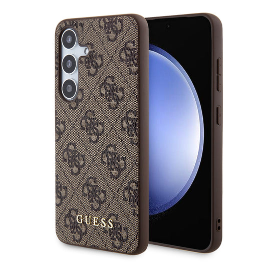 Husa pentru Samsung Galaxy S24+ S926, Guess, 4G Metal Gold Logo, Maro
