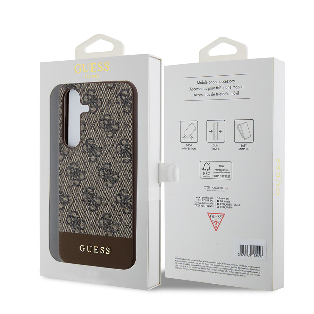 Husa pentru Samsung Galaxy S24+ S926, Guess, 4G Stripe, Maro