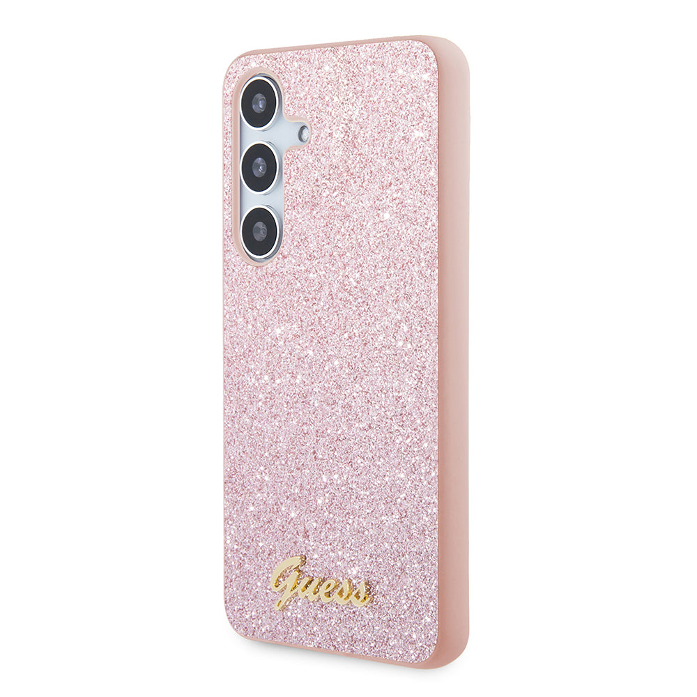 Husa pentru Samsung Galaxy S24+ S926, Guess, Glitter Script, Roz