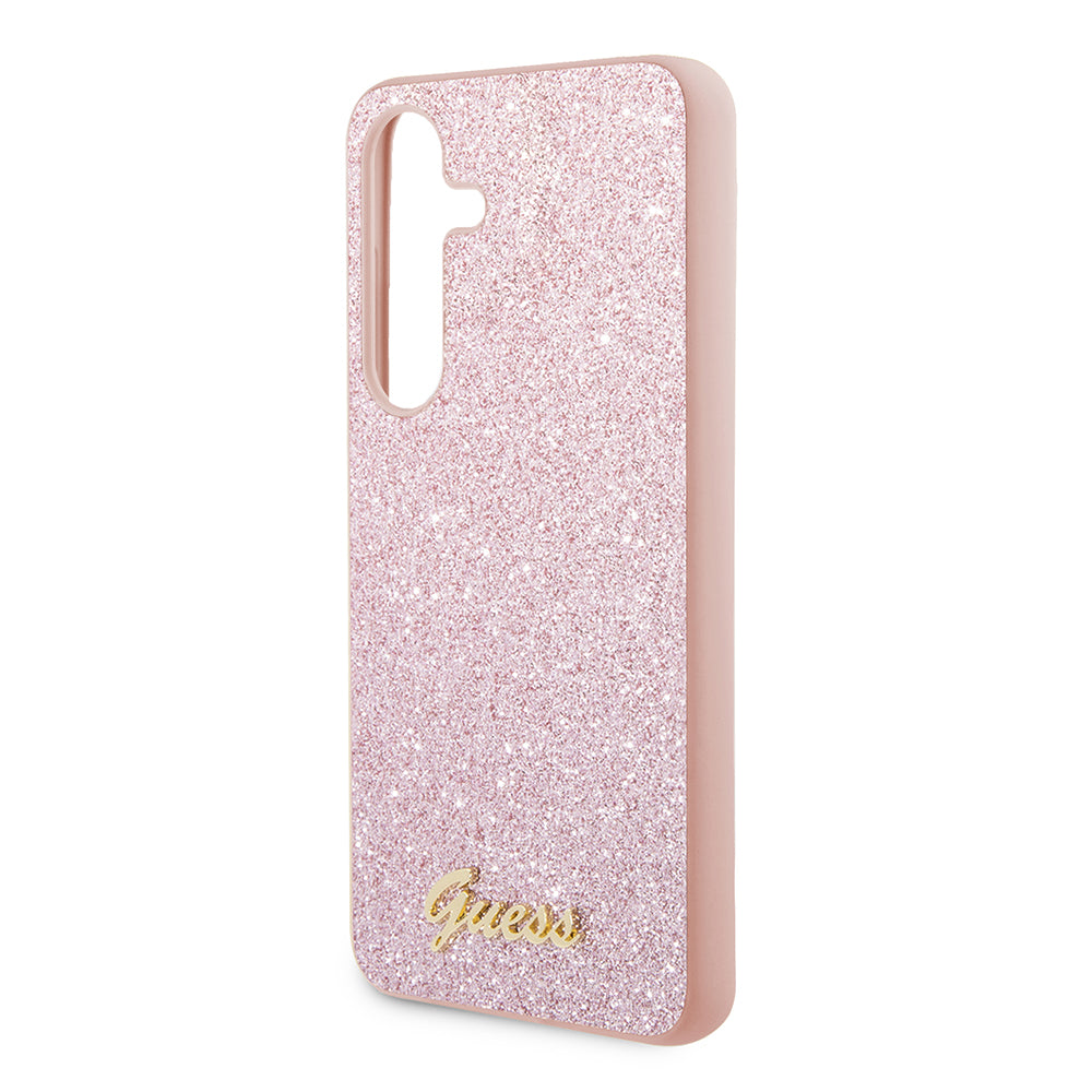Husa pentru Samsung Galaxy S24+ S926, Guess, Glitter Script, Roz