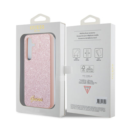 Husa pentru Samsung Galaxy S24+ S926, Guess, Glitter Script, Roz
