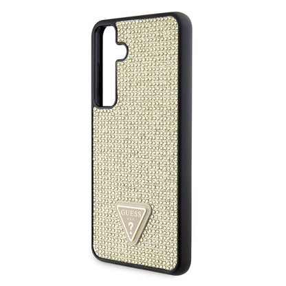Husa pentru Samsung Galaxy S24+ S926, Guess, Rhinestone Triangle Logo, Aurie