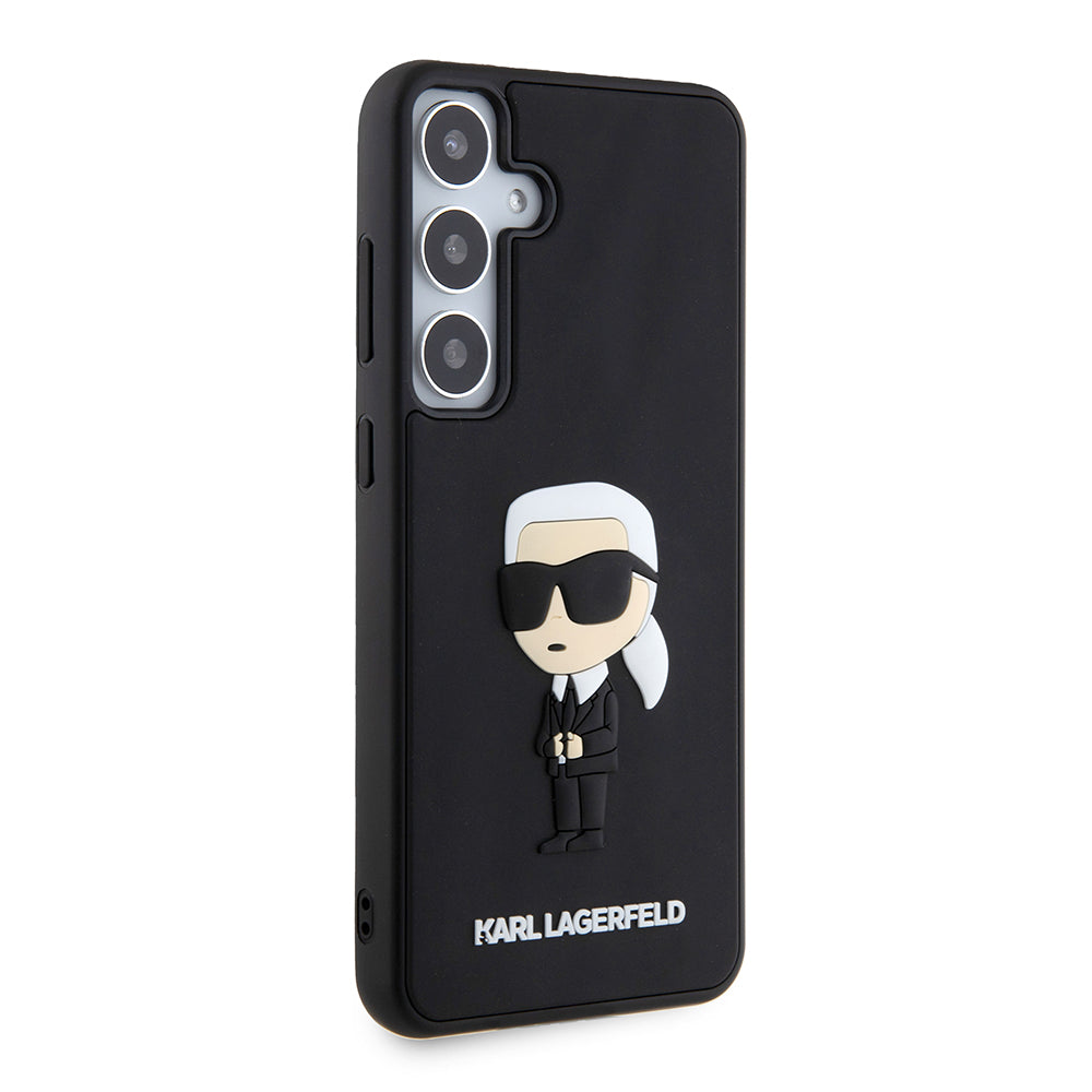 Husa pentru Samsung Galaxy S24+ S926, Karl Lagerfeld, 3D Rubber Ikonik Karl, Neagra