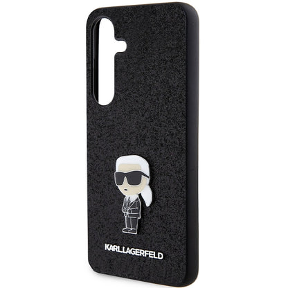 Husa pentru Samsung Galaxy S24+ S926, Karl Lagerfeld, Glitter Ikonik Karl Logo, Neagra