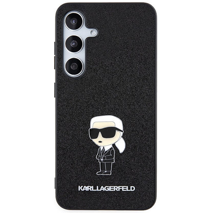 Husa pentru Samsung Galaxy S24+ S926, Karl Lagerfeld, Glitter Ikonik Karl Logo, Neagra
