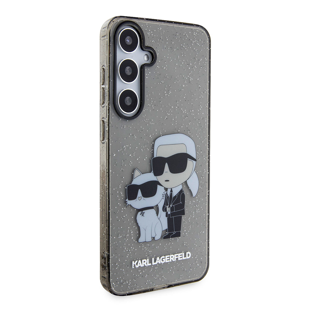 Husa pentru Samsung Galaxy S24+ S926, Karl Lagerfeld, Glitter Karl & Choupette, Albastra