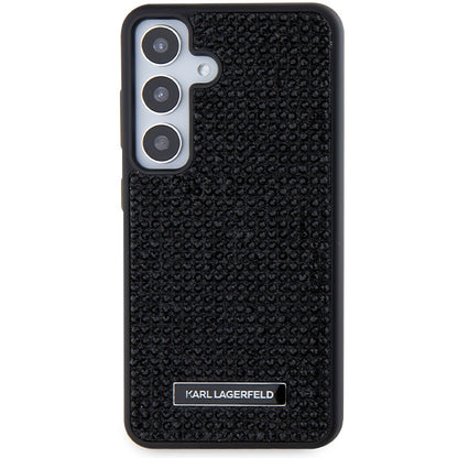 Husa pentru Samsung Galaxy S24+ S926, Karl Lagerfeld, Rhinestone Metal Plate, Neagra