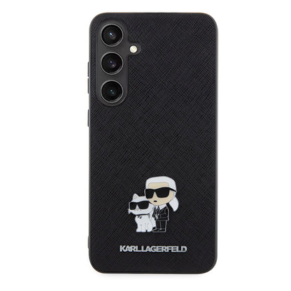 Husa pentru Samsung Galaxy S24+ S926, Karl Lagerfeld, Saffiano Karl & Choupette Metal, Neagra