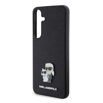 Husa pentru Samsung Galaxy S24+ S926, Karl Lagerfeld, Saffiano Karl & Choupette Metal, Neagra