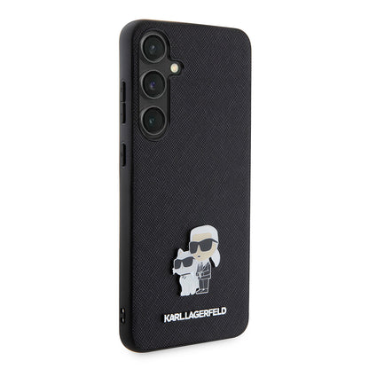 Husa pentru Samsung Galaxy S24+ S926, Karl Lagerfeld, Saffiano Karl & Choupette Metal, Neagra
