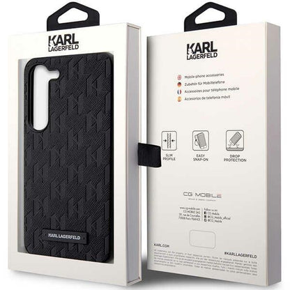Husa pentru Samsung Galaxy S24+ S926, Karl Lagerfeld, Saffiano Monogram Metal Logo, Neagra
