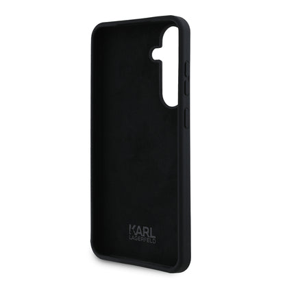 Husa pentru Samsung Galaxy S24+ S926, Karl Lagerfeld, Silicone Ikonik Karl Metal, Neagra