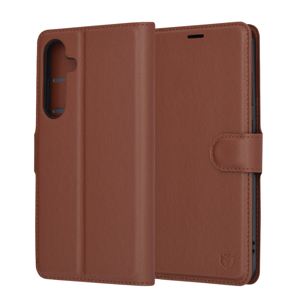 Husa pentru Samsung Galaxy S24+ S926, Techsuit, Leather Folio, Maro