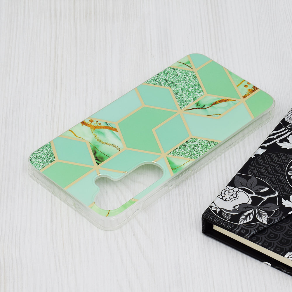 Husa pentru Samsung Galaxy S24+ S926, Techsuit, Marble, Verde