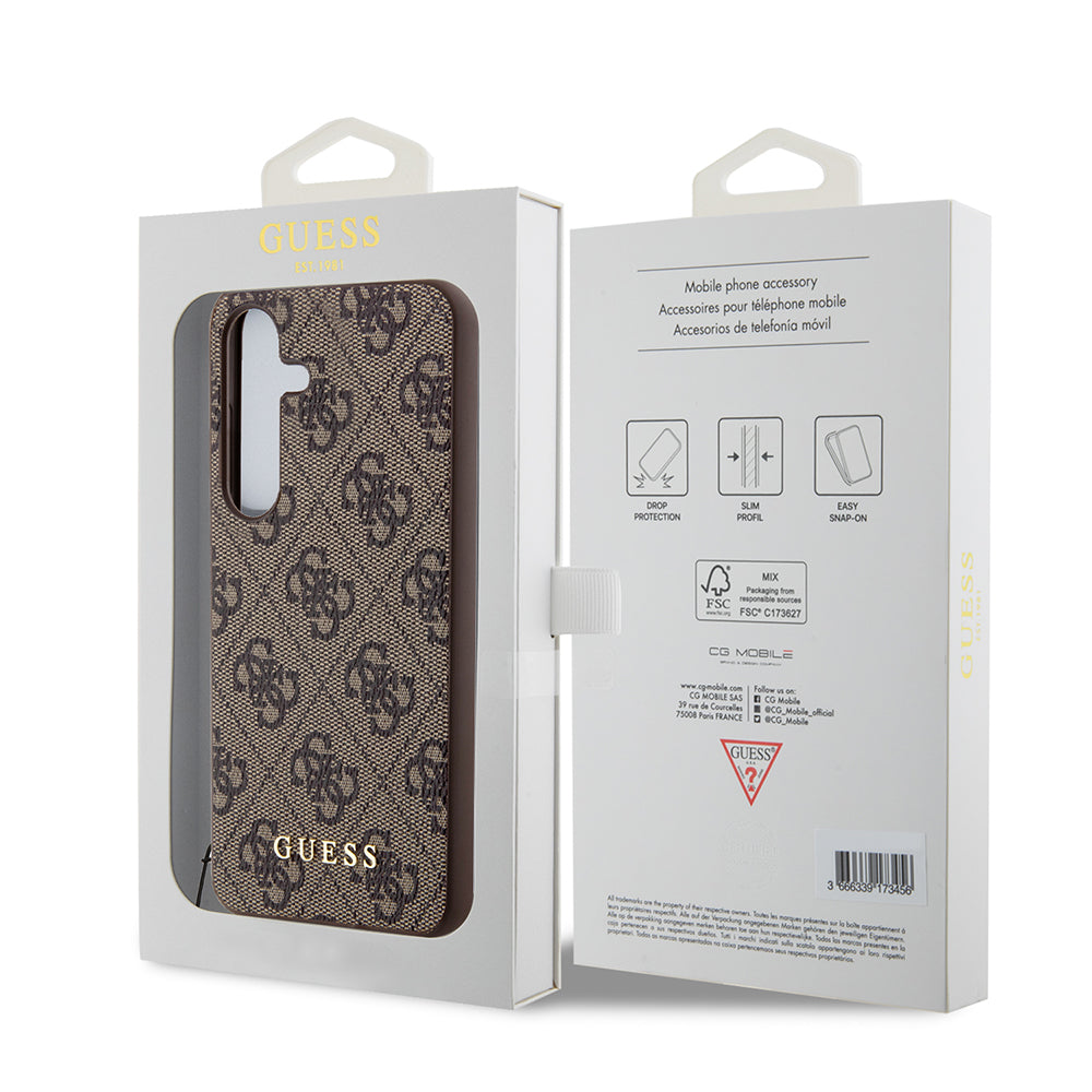 Husa pentru Samsung Galaxy S24 S921, Guess, 4G Charm, Maro