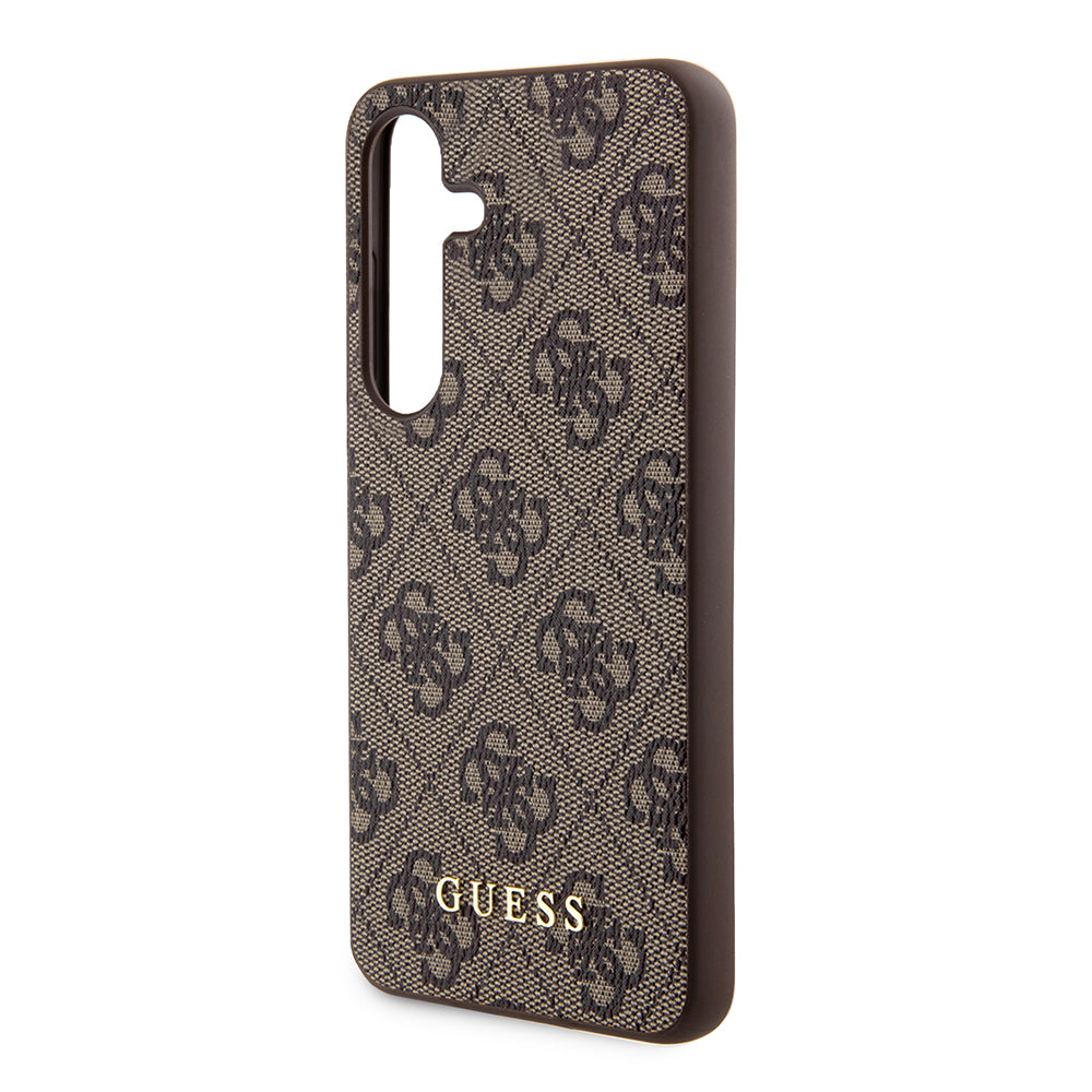 Husa pentru Samsung Galaxy S24 S921, Guess, 4G Metal Gold Logo, Maro