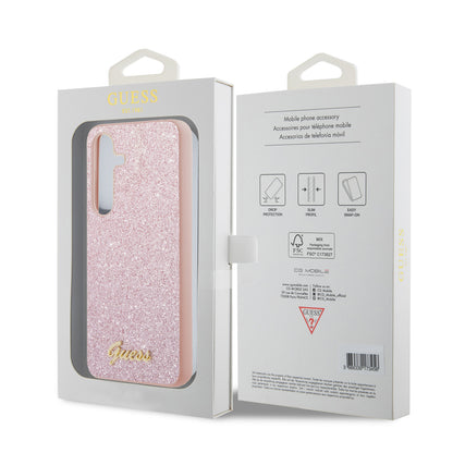 Husa pentru Samsung Galaxy S24 S921, Guess, Glitter Script, Roz