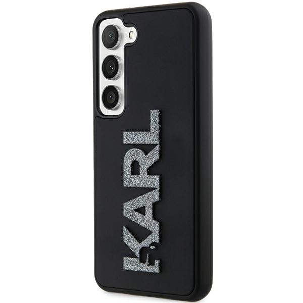 Husa pentru Samsung Galaxy S24 S921, Karl Lagerfeld, 3D Rubber Glitter Logo, Neagra