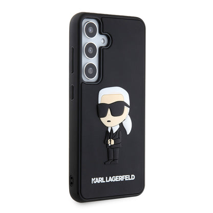 Husa pentru Samsung Galaxy S24 S921, Karl Lagerfeld, 3D Rubber Ikonik Karl, Neagra