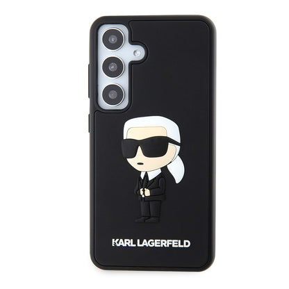 Husa pentru Samsung Galaxy S24 S921, Karl Lagerfeld, 3D Rubber Ikonik Karl, Neagra