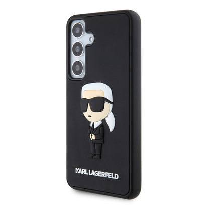 Husa pentru Samsung Galaxy S24 S921, Karl Lagerfeld, 3D Rubber Ikonik Karl, Neagra