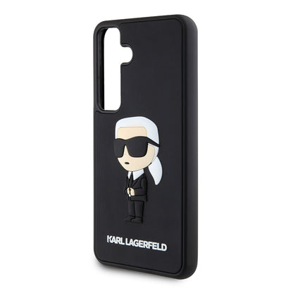 Husa pentru Samsung Galaxy S24 S921, Karl Lagerfeld, 3D Rubber Ikonik Karl, Neagra