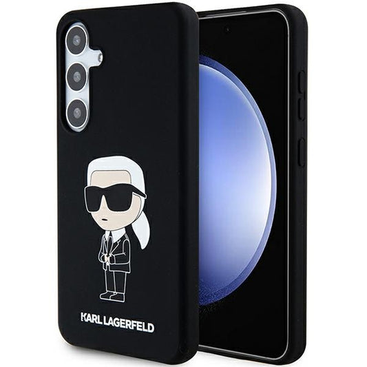 Husa pentru Samsung Galaxy S24 S921, Karl Lagerfeld, Silicone Ikonik NFT, Neagra