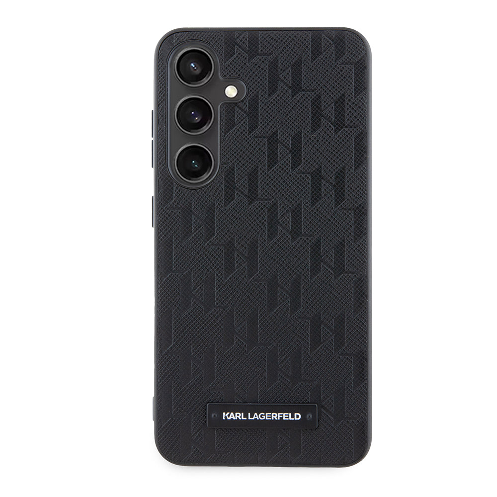 Husa pentru Samsung Galaxy S24 S921, Karl Lagerfeld, Saffiano Mono Metal Logo, Neagra