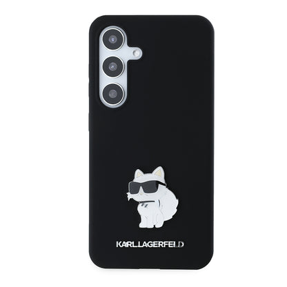 Husa pentru Samsung Galaxy S24 S921, Karl Lagerfeld, Silicone Choupette, Neagra