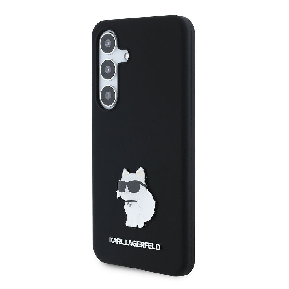 Husa pentru Samsung Galaxy S24 S921, Karl Lagerfeld, Silicone Choupette, Neagra