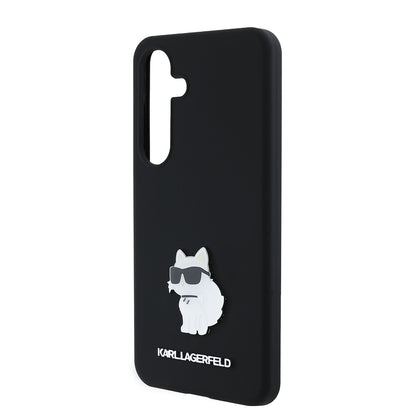 Husa pentru Samsung Galaxy S24 S921, Karl Lagerfeld, Silicone Choupette, Neagra