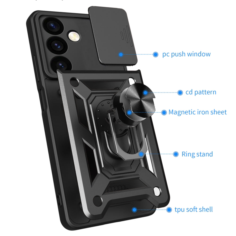 Husa pentru Samsung Galaxy S24 S921, Techsuit, CamShield, Neagra