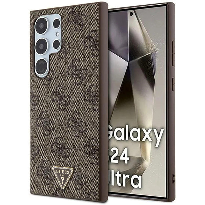 Husa pentru Samsung Galaxy S24 Ultra S928, Guess, 4G Triangle Strass, Maro