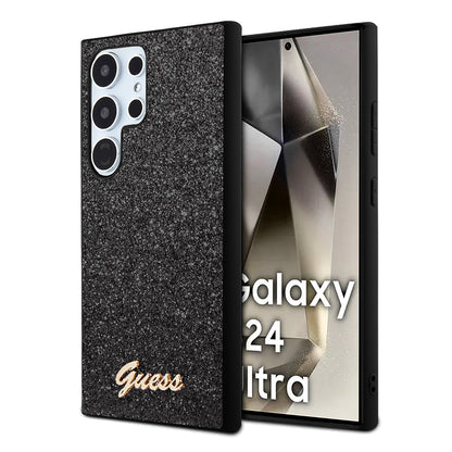 Husa pentru Samsung Galaxy S24 Ultra S928, Guess, Glitter Script, Neagra
