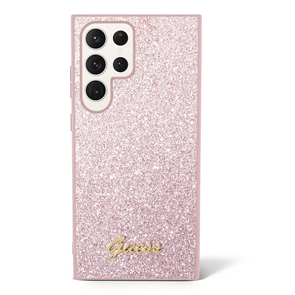 Husa pentru Samsung Galaxy S24 Ultra S928, Guess, Glitter Script, Roz