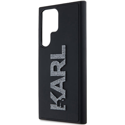 Husa pentru Samsung Galaxy S24 Ultra S928, Karl Lagerfeld, 3D Rubber Glitter Logo, Neagra