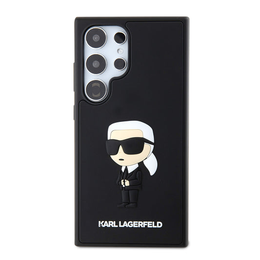 Husa pentru Samsung Galaxy S24 Ultra S928, Karl Lagerfeld, 3D Rubber Ikonik Karl, Neagra